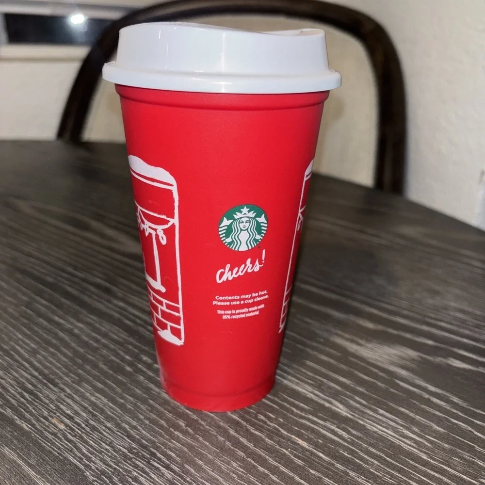 2025 Starbucks Limited-Edition Red Holiday Reusable Cup w/Removable Lid‎